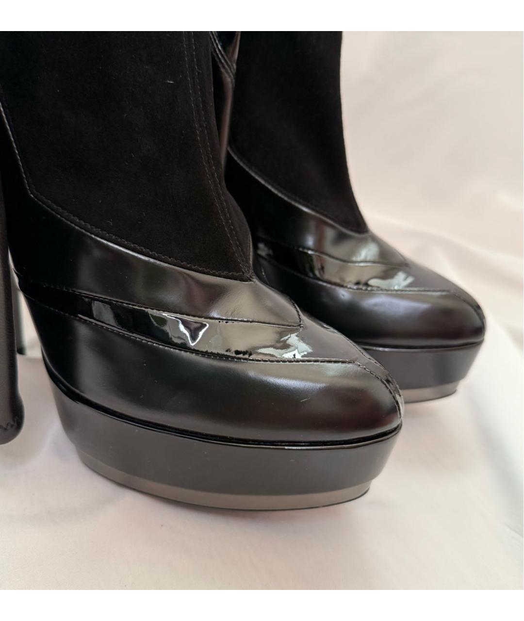 GUCCI Черные кожаные ботфорты, фото 3