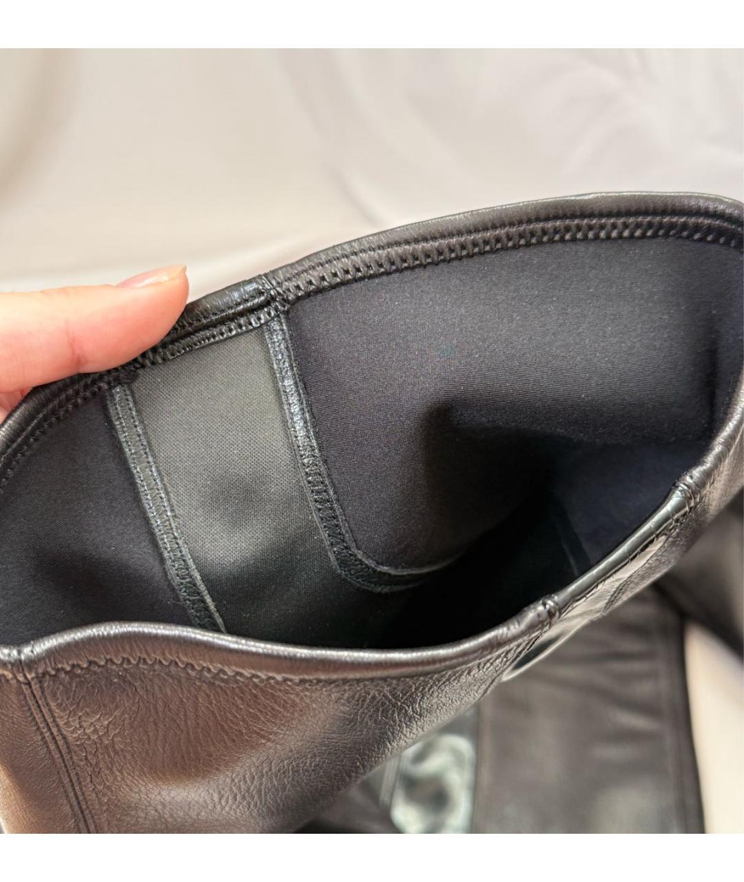 GUCCI Черные кожаные ботфорты, фото 7