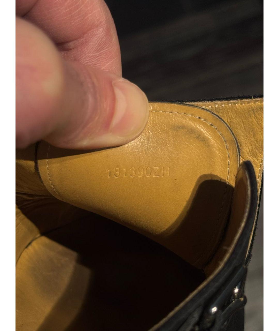 HERMES Черные кожаные туфли, фото 4