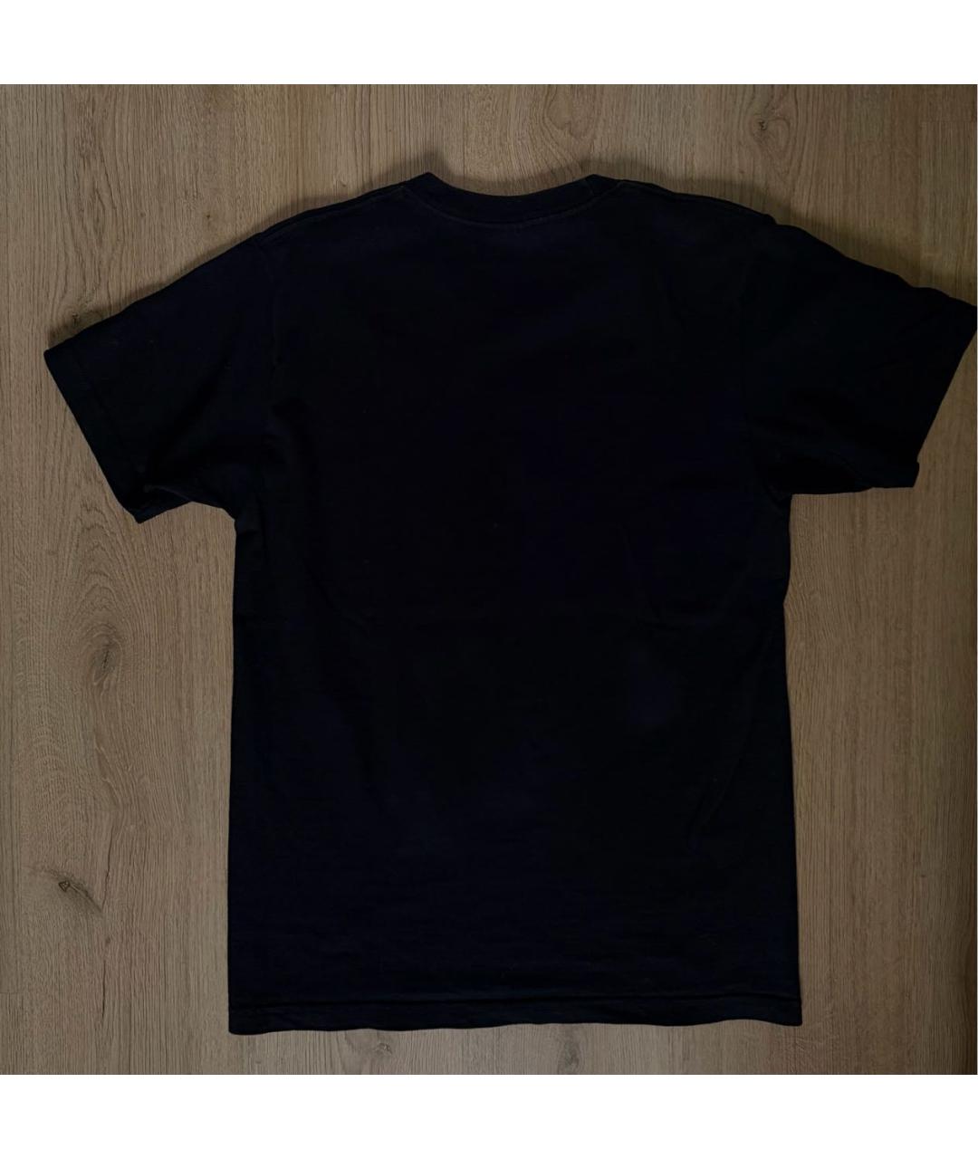 SUPREME Черная хлопковая футболка, фото 2