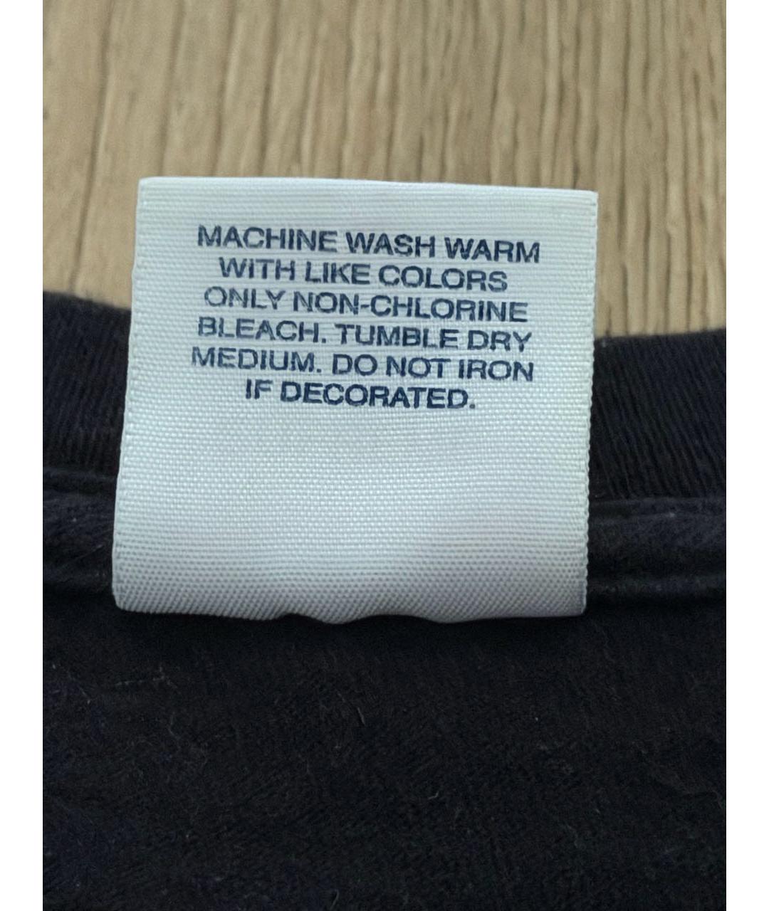 SUPREME Черная хлопковая футболка, фото 6