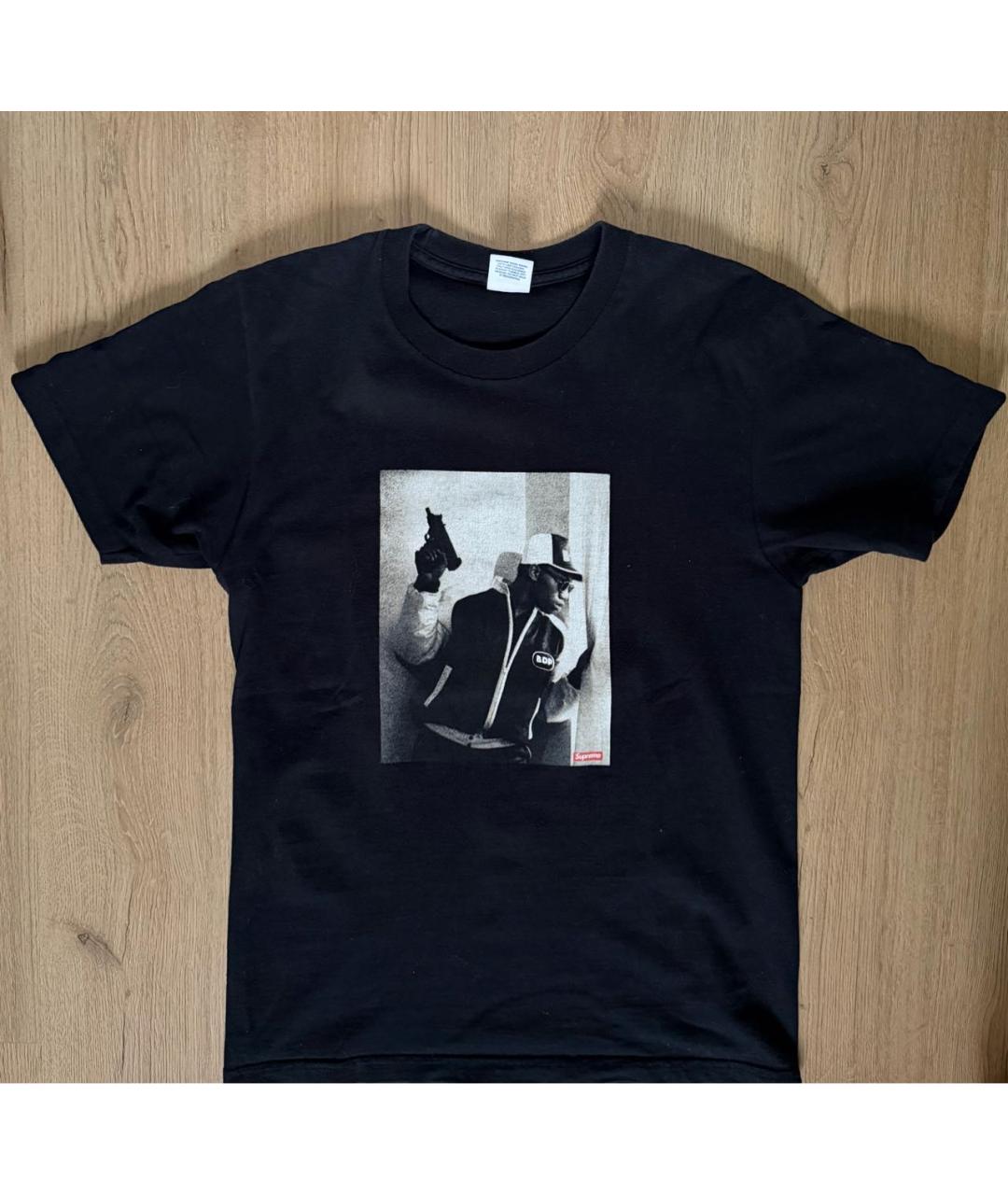 SUPREME Черная хлопковая футболка, фото 7