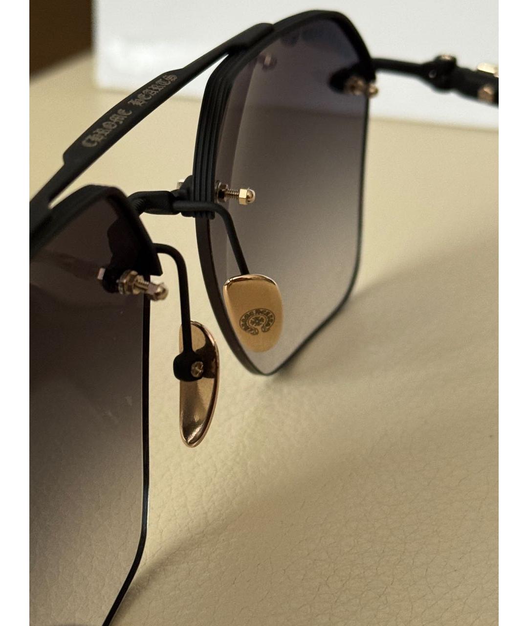 CHROME HEARTS Черные металлические солнцезащитные очки, фото 5