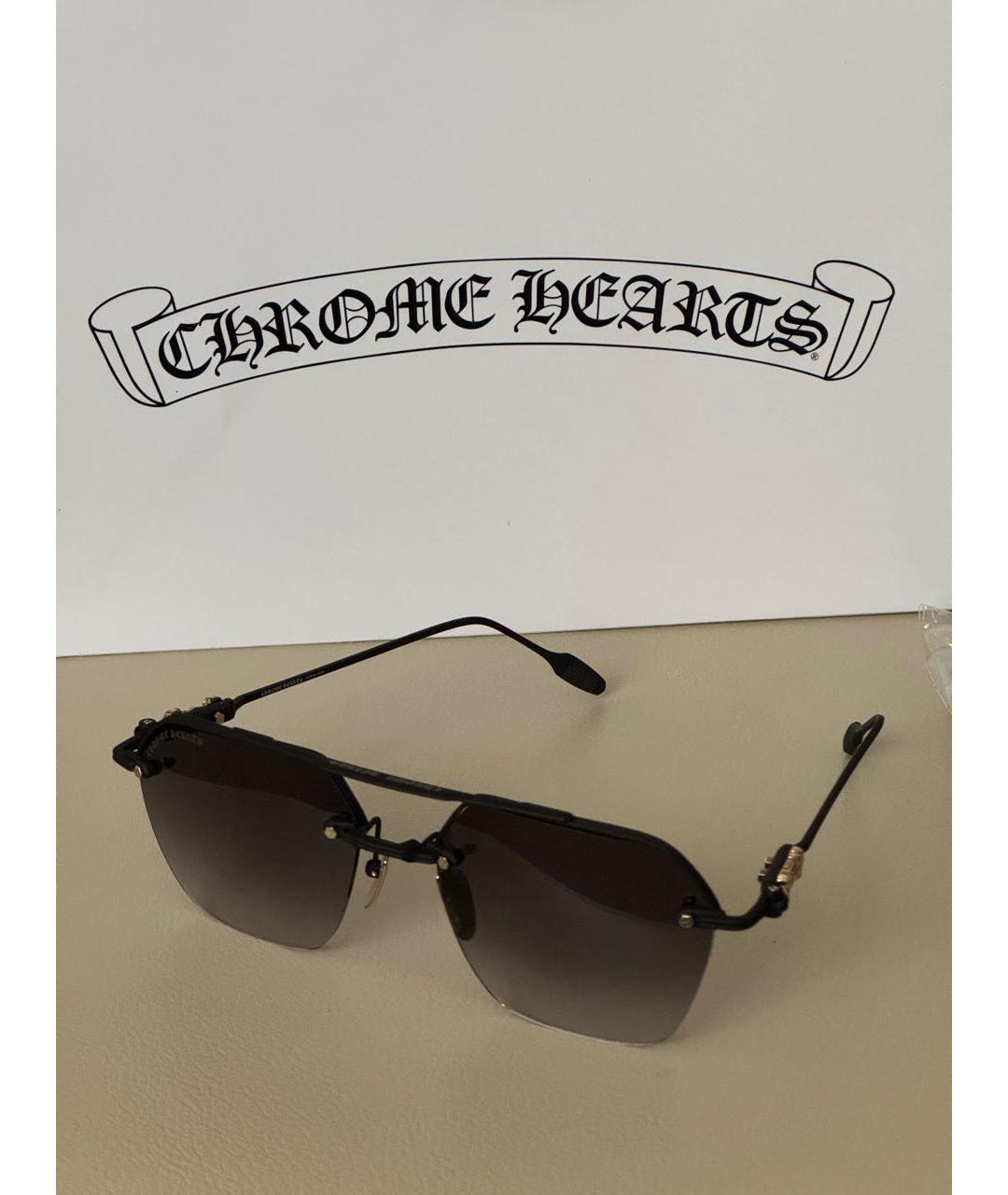 CHROME HEARTS Черные металлические солнцезащитные очки, фото 2