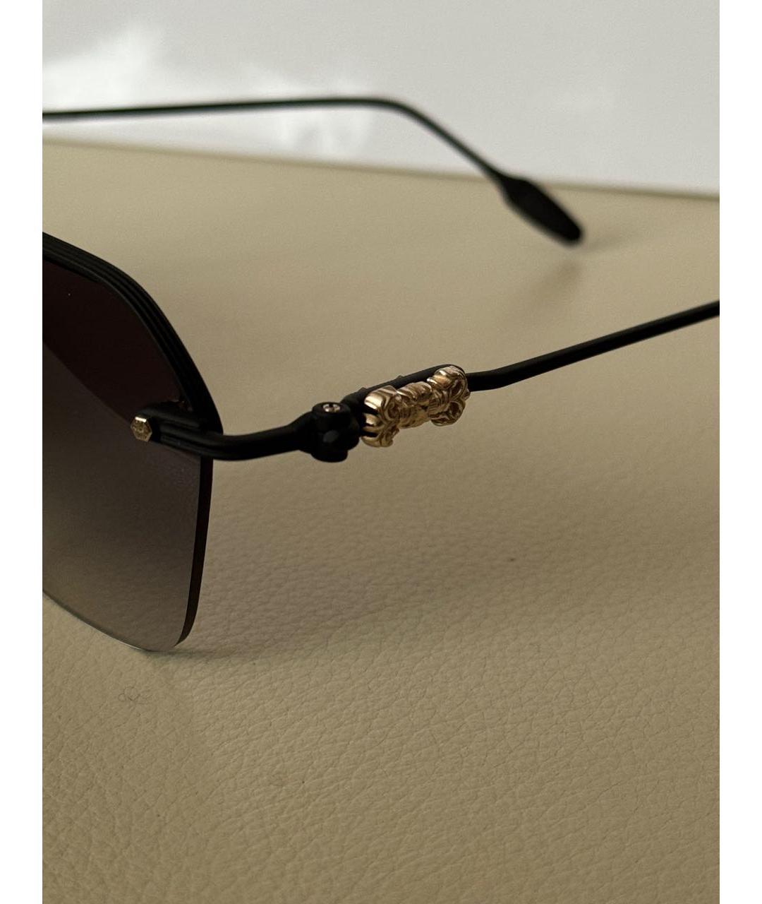 CHROME HEARTS Черные металлические солнцезащитные очки, фото 3