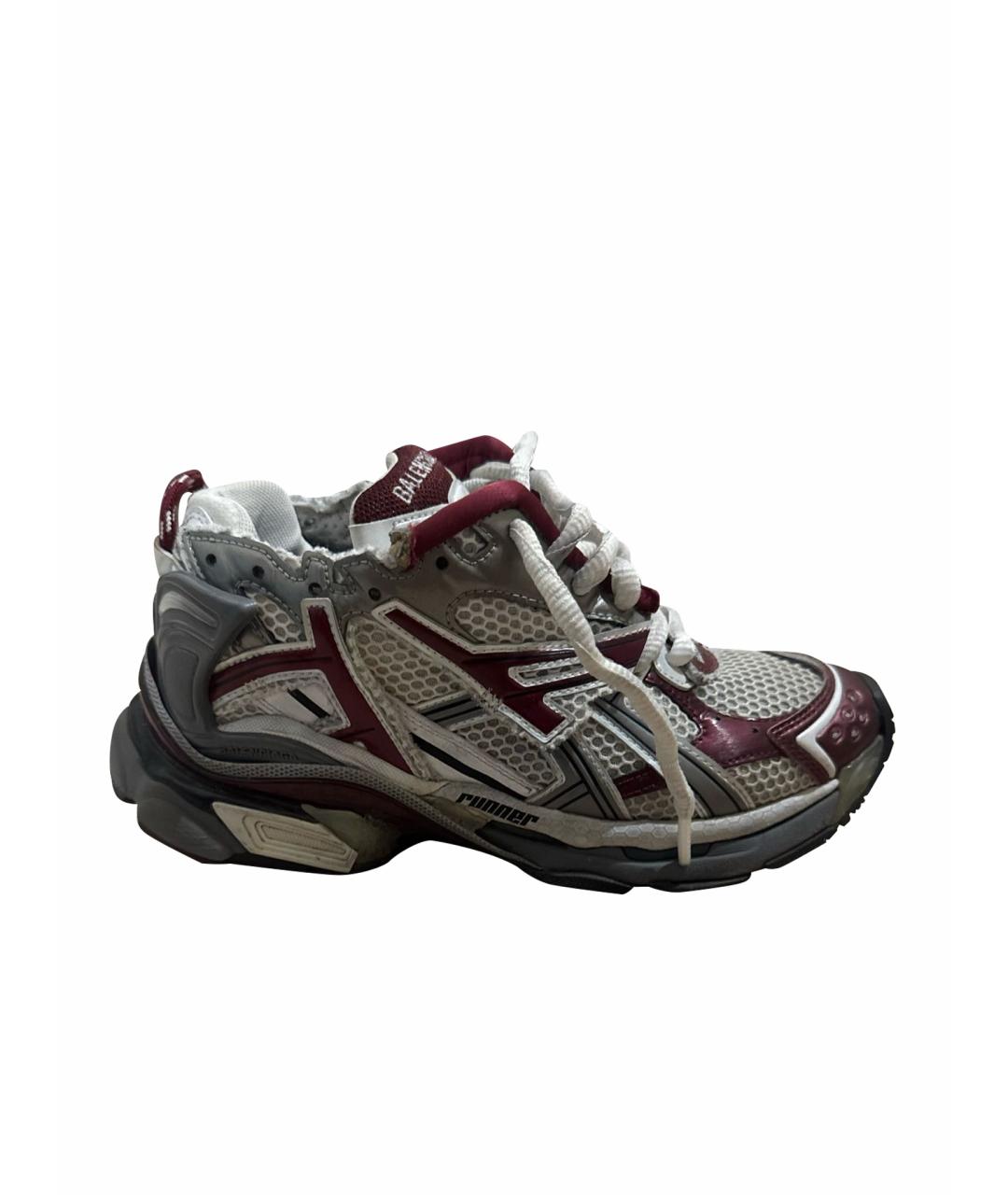 BALENCIAGA Бордовые текстильные кроссовки, фото 1