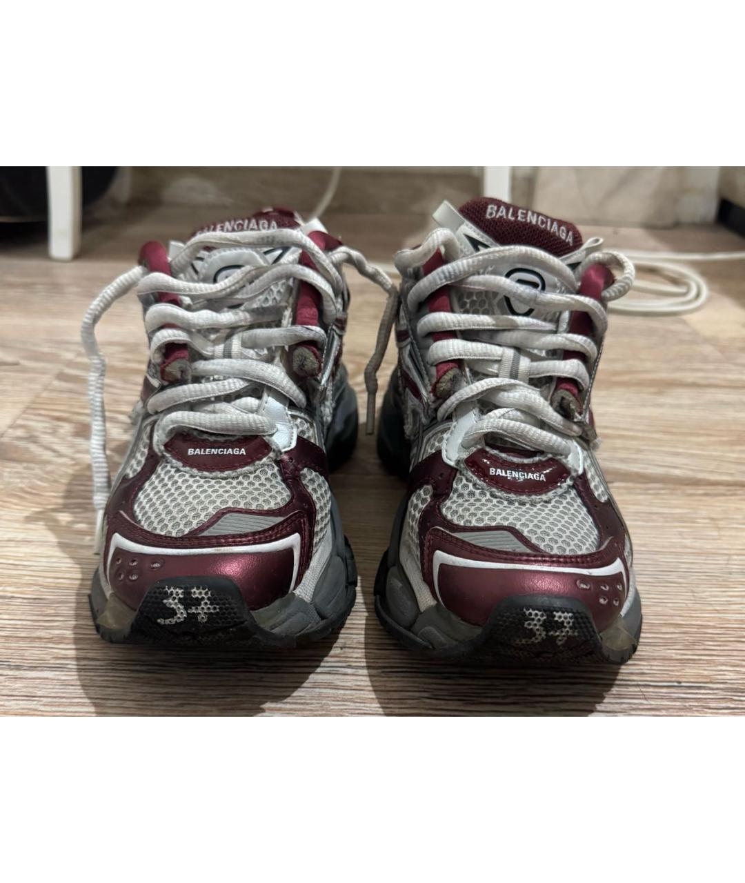 BALENCIAGA Бордовые текстильные кроссовки, фото 2