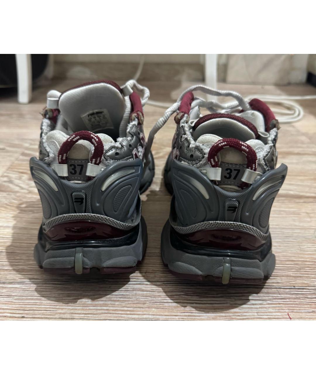 BALENCIAGA Бордовые текстильные кроссовки, фото 4