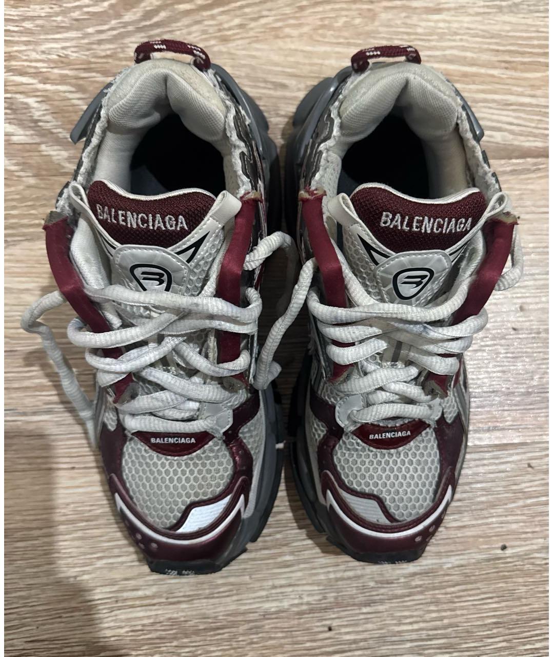 BALENCIAGA Бордовые текстильные кроссовки, фото 3