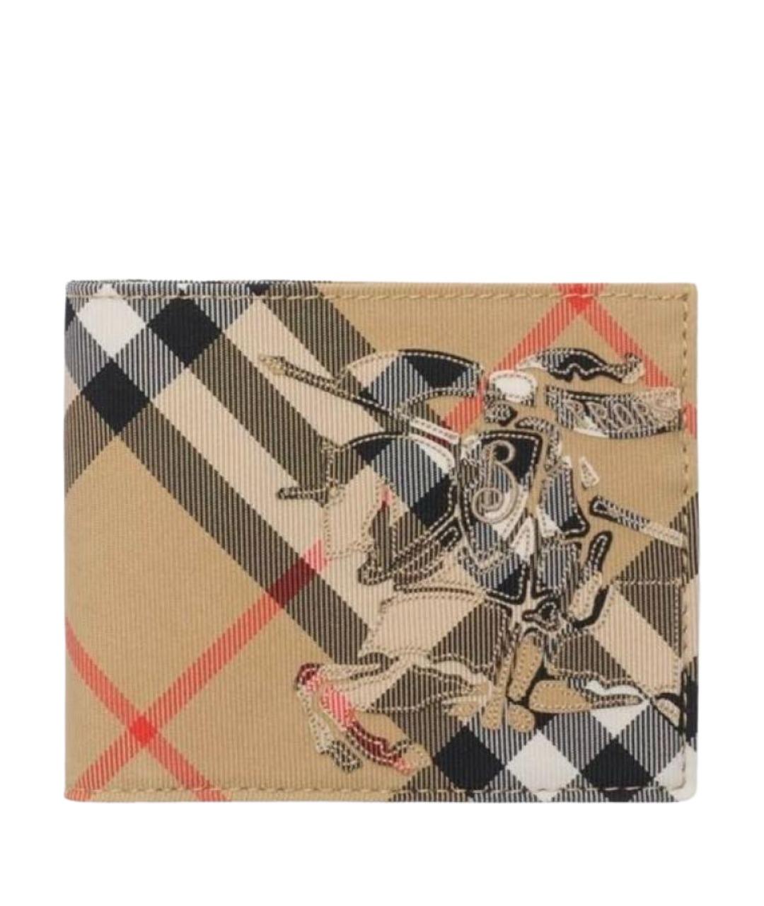 BURBERRY Бежевый кожаный кошелек, фото 1