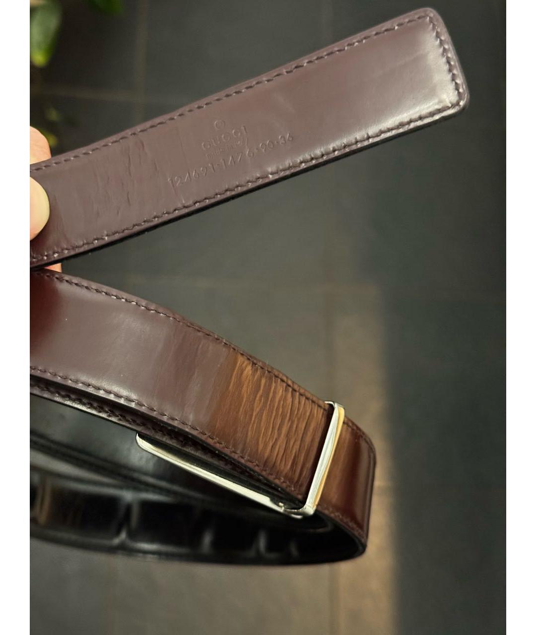 GUCCI Черный кожаный ремень, фото 4