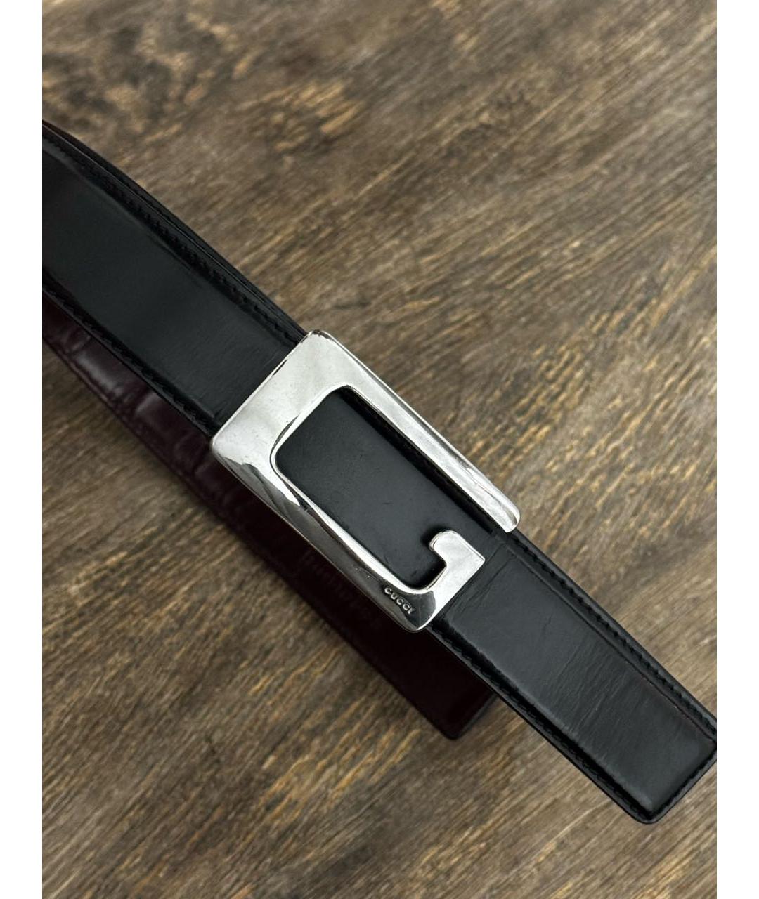 GUCCI Черный кожаный ремень, фото 5