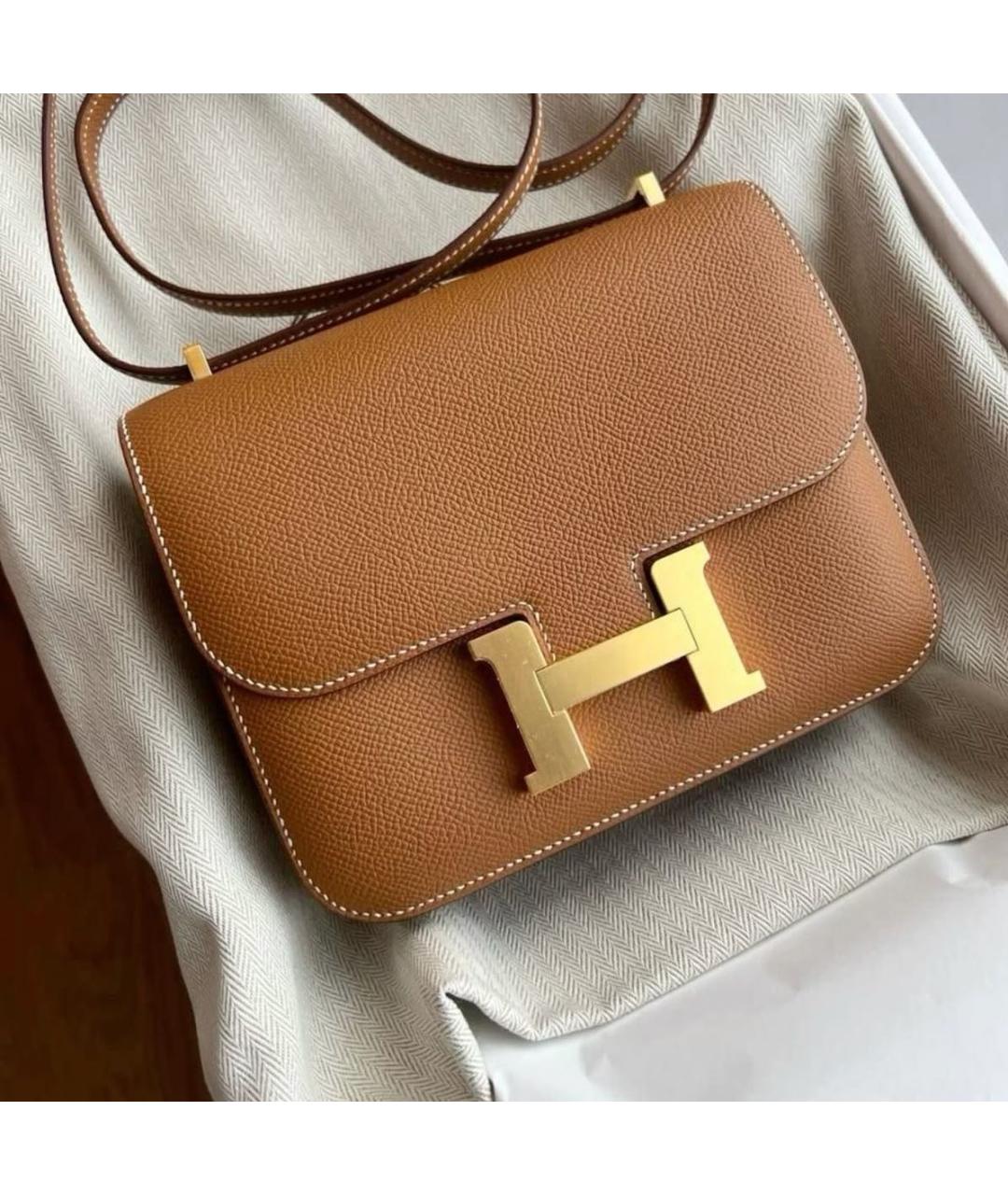 HERMES Коричневая кожаная сумка через плечо, фото 3