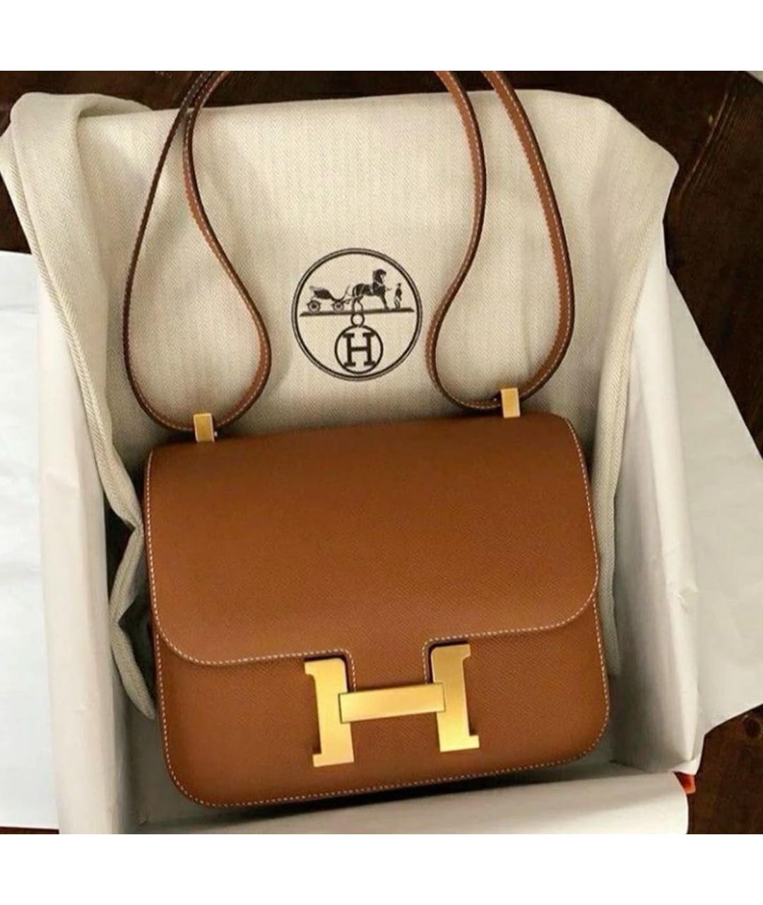 HERMES Коричневая кожаная сумка через плечо, фото 2