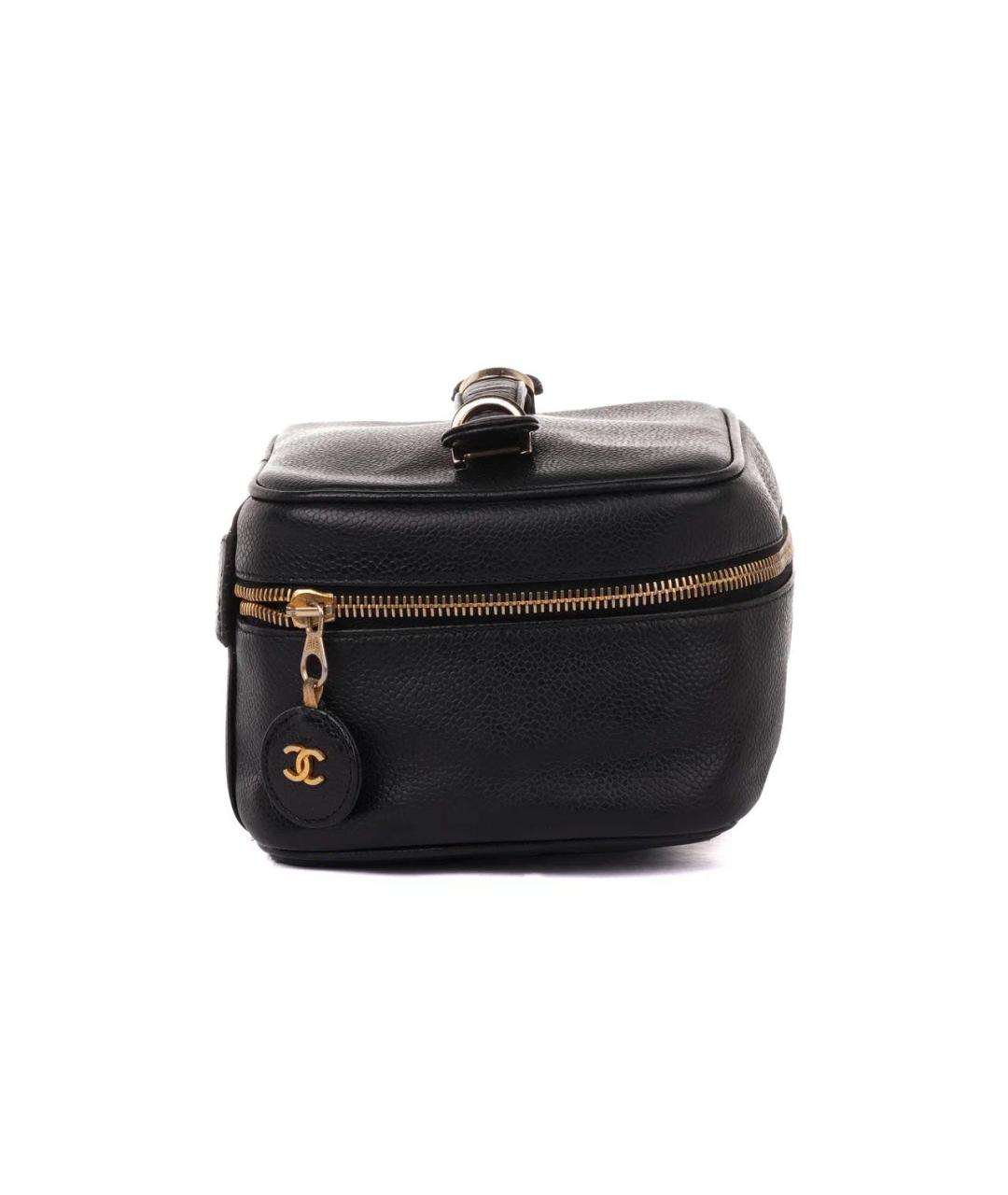 CHANEL Черная кожаная сумка с короткими ручками, фото 4