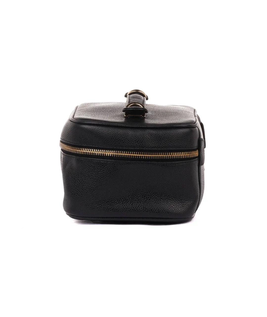 CHANEL Черная кожаная сумка с короткими ручками, фото 5