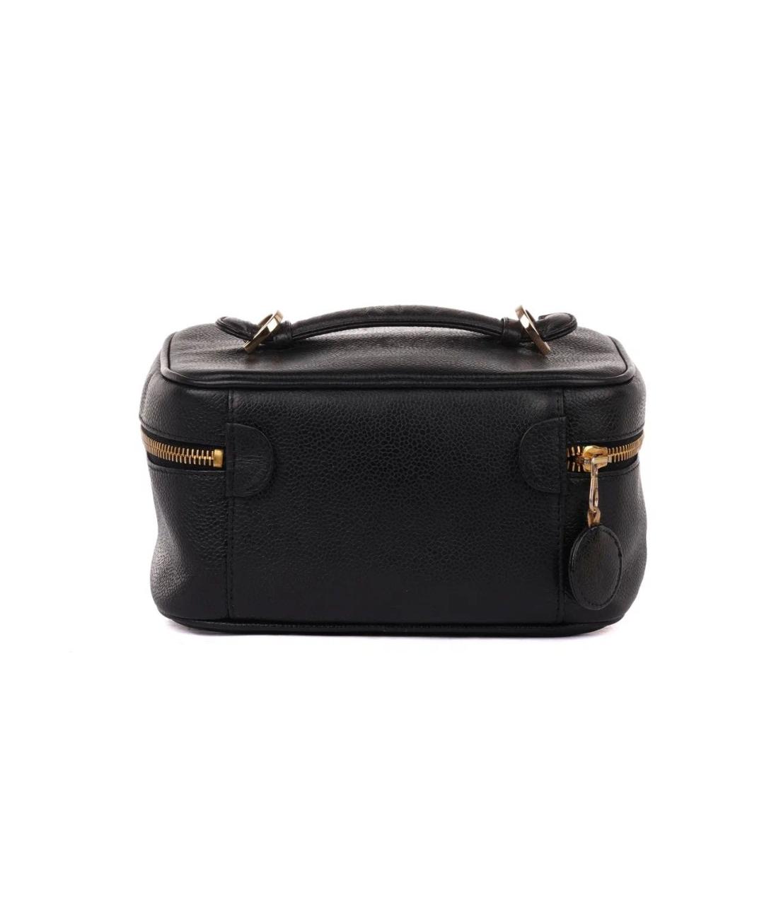 CHANEL Черная кожаная сумка с короткими ручками, фото 3