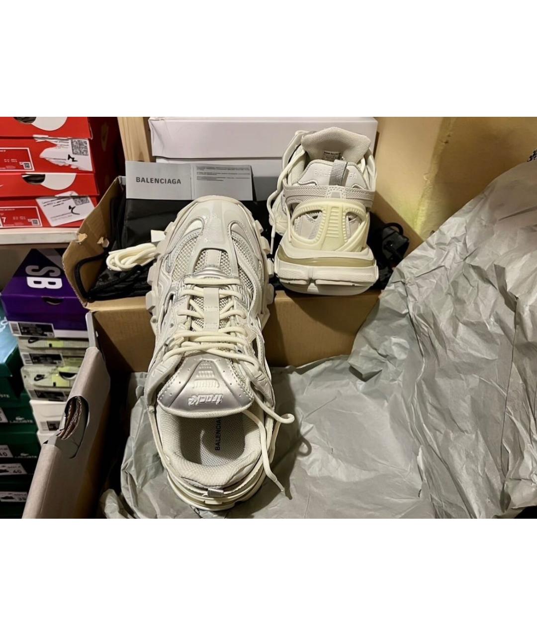 BALENCIAGA Бежевые текстильные низкие кроссовки / кеды, фото 2