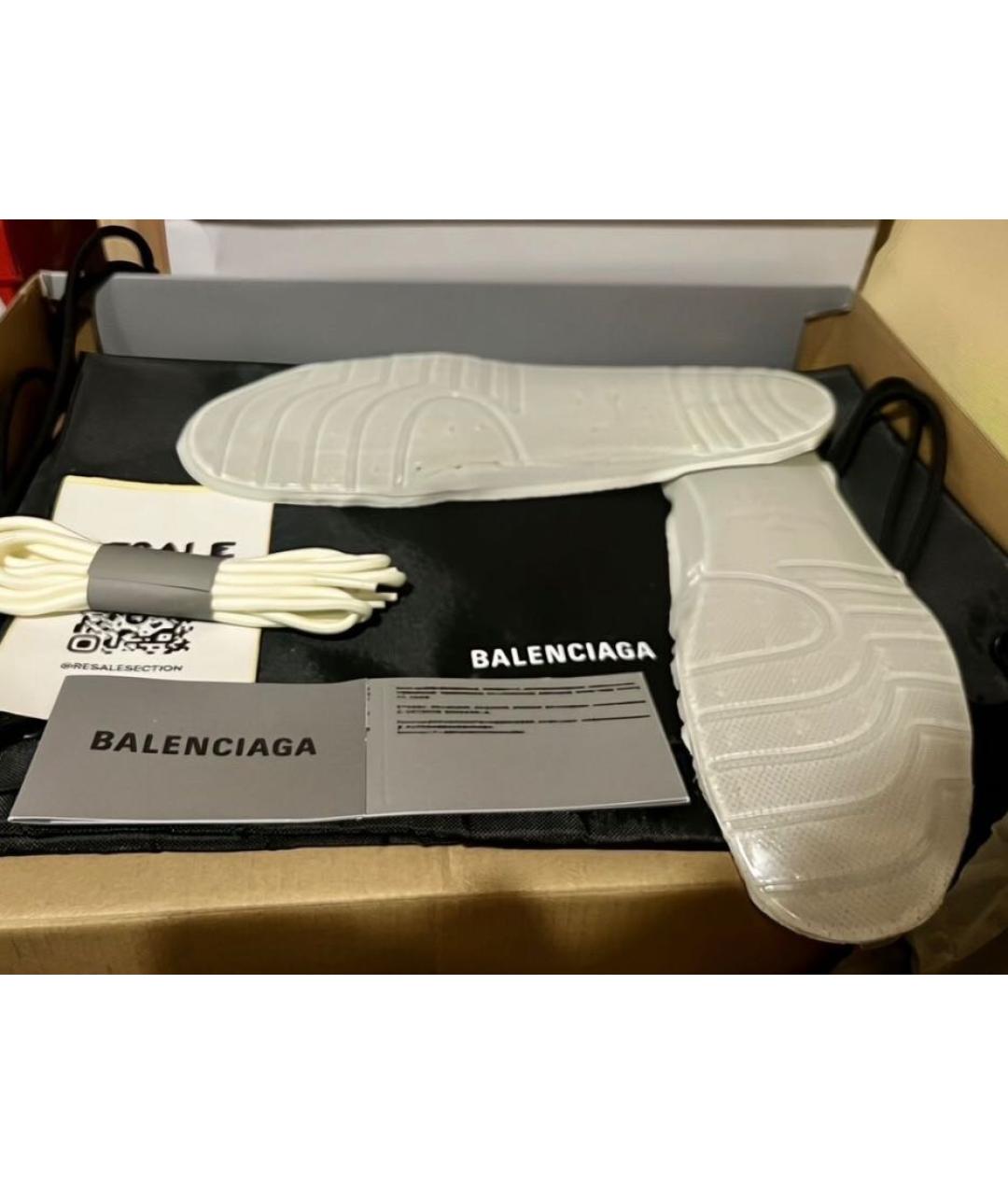 BALENCIAGA Бежевые текстильные низкие кроссовки / кеды, фото 7