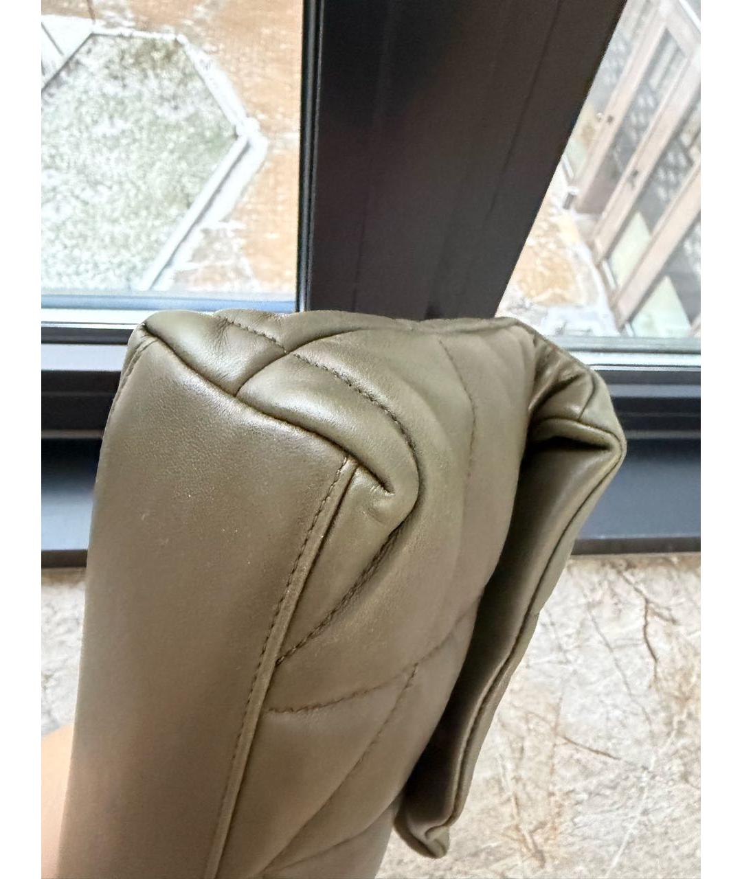 SAINT LAURENT Хаки кожаная сумка через плечо, фото 8