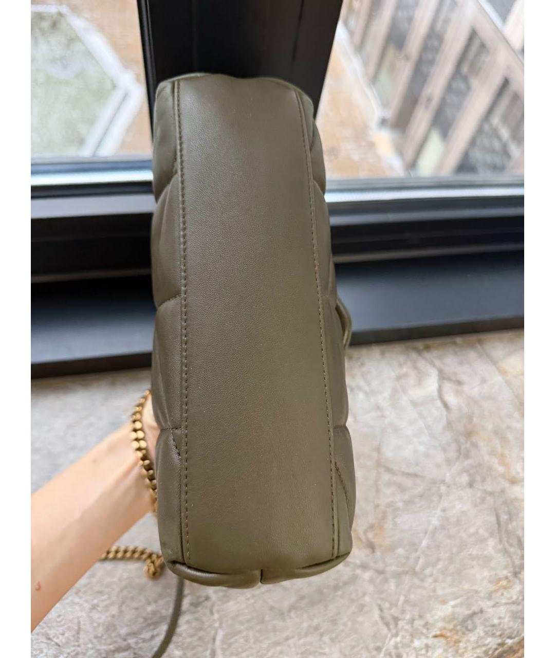 SAINT LAURENT Хаки кожаная сумка через плечо, фото 6