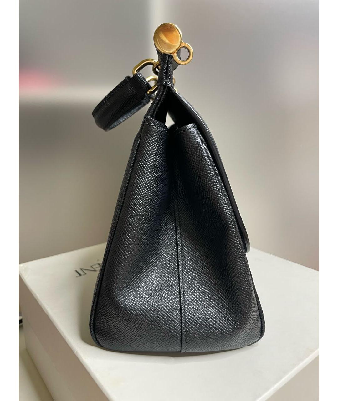 DOLCE&GABBANA Черная кожаная сумка с короткими ручками, фото 3