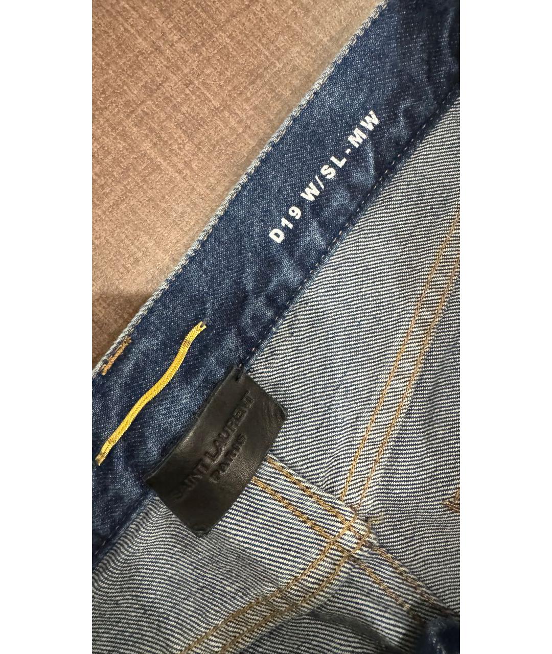 SAINT LAURENT Темно-синие хлопковые джинсы слим, фото 4