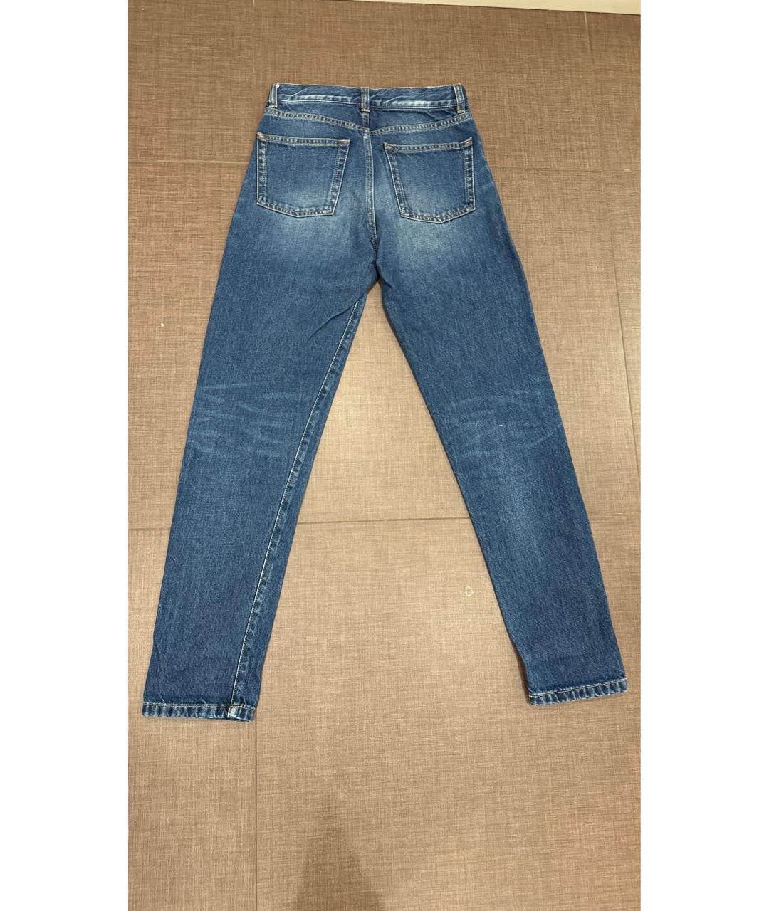 SAINT LAURENT Темно-синие хлопковые джинсы слим, фото 5