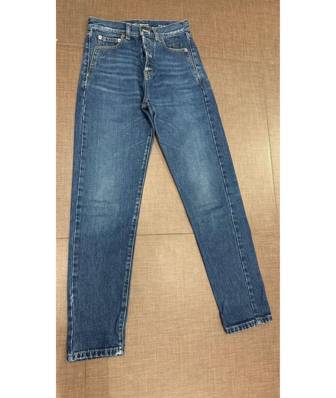 SAINT LAURENT Темно-синие хлопковые джинсы слим, фото 9