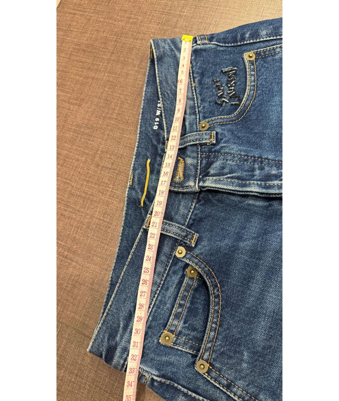 SAINT LAURENT Темно-синие хлопковые джинсы слим, фото 6