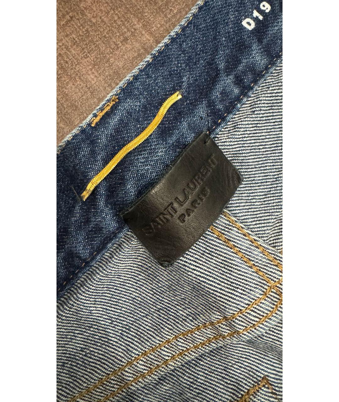 SAINT LAURENT Темно-синие хлопковые джинсы слим, фото 3