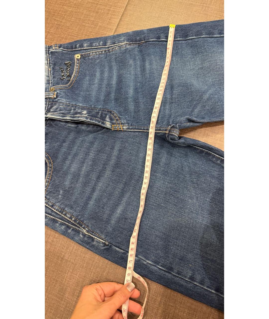 SAINT LAURENT Темно-синие хлопковые джинсы слим, фото 7