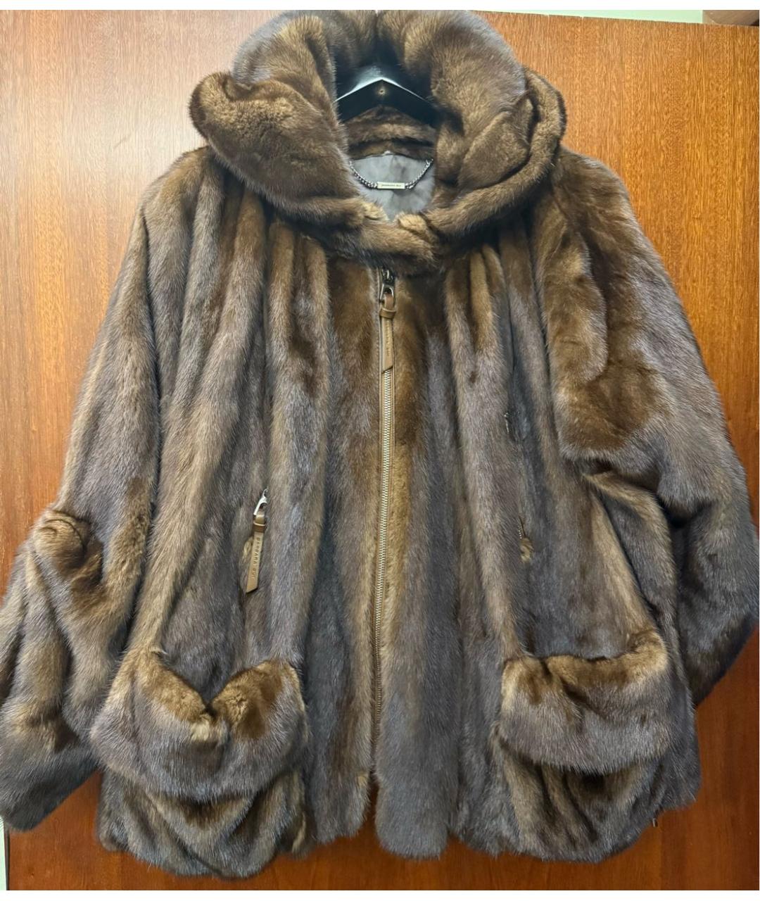 BARBARA BUI Коричневая меховая шуба, фото 9