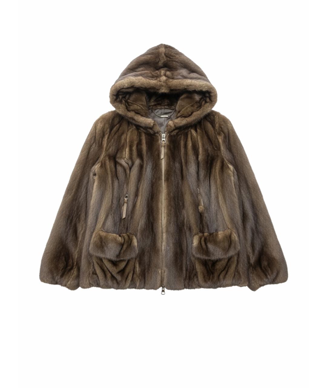 BARBARA BUI Коричневая меховая шуба, фото 1