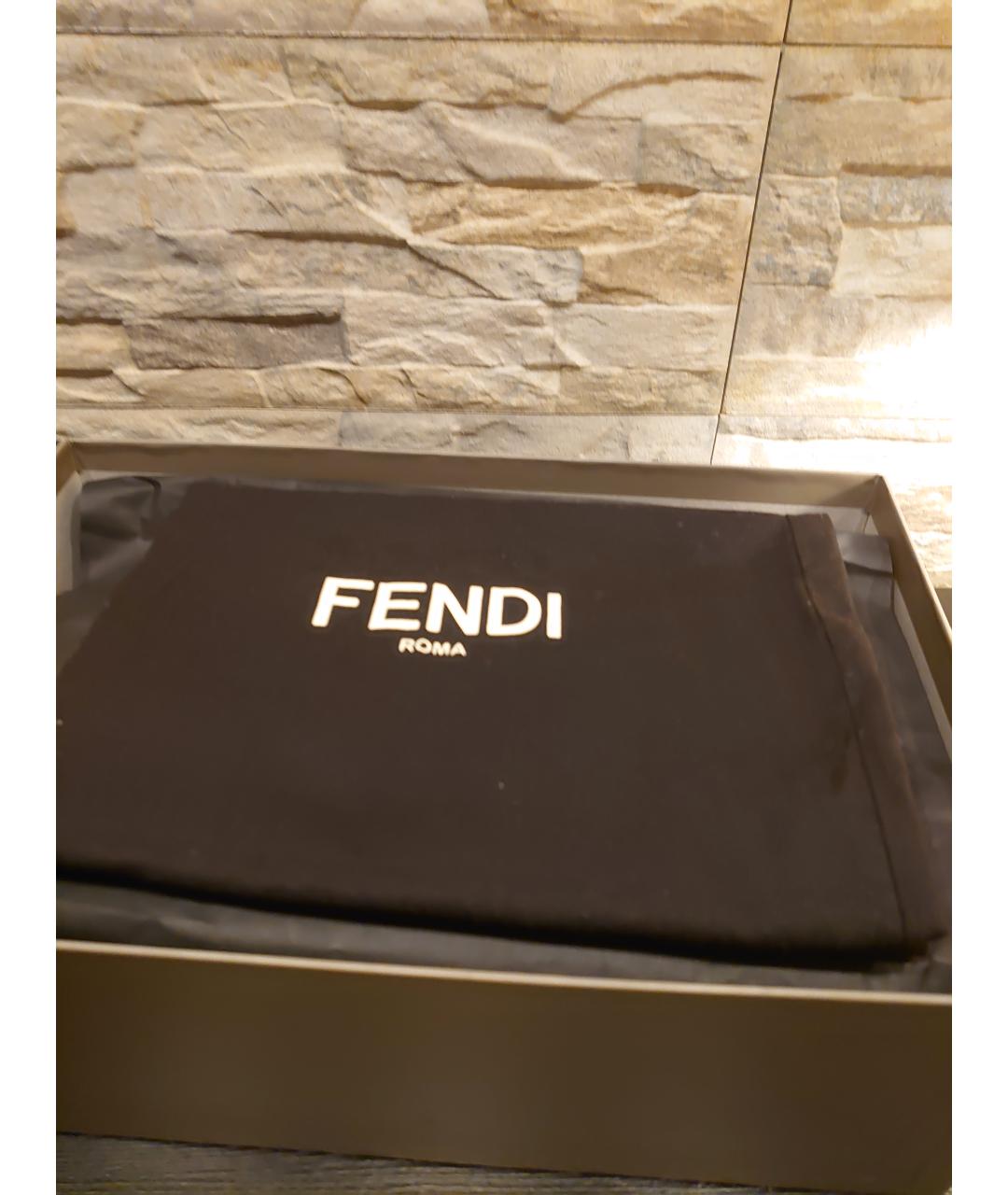 FENDI Черные кожаные низкие кроссовки / кеды, фото 7