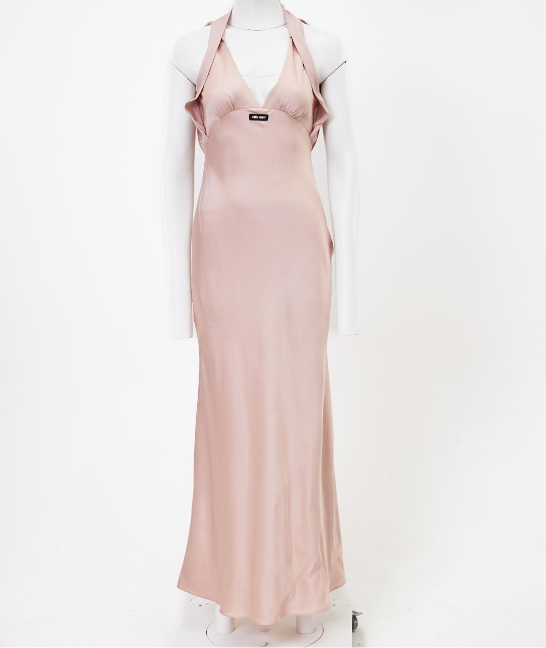 MIU MIU Розовое ацетатное коктейльное платье, фото 8