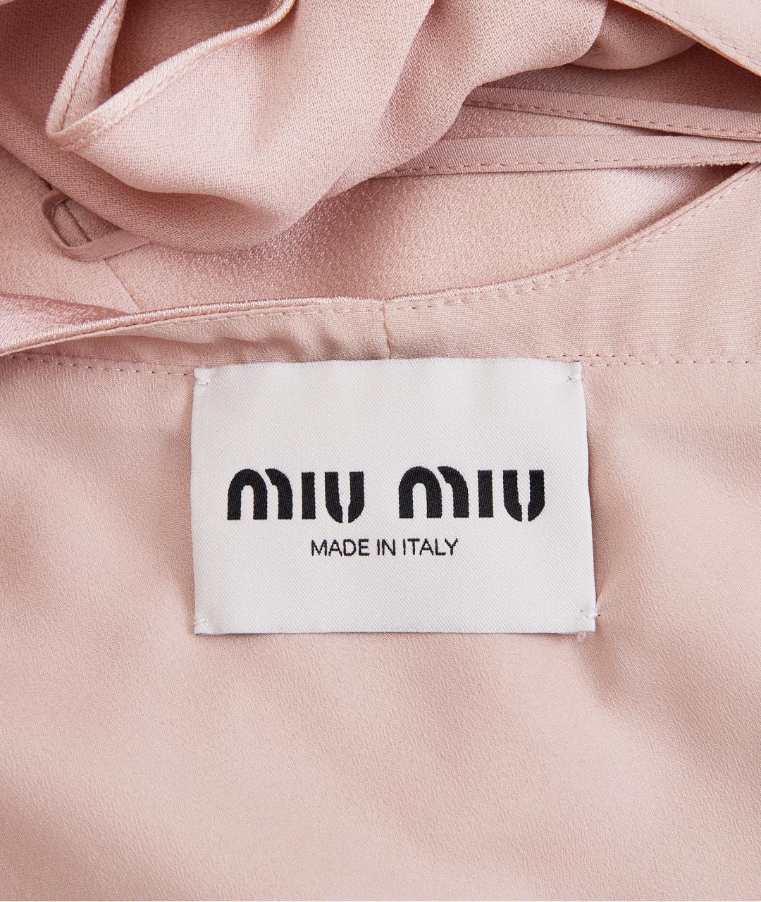 MIU MIU Розовое ацетатное коктейльное платье, фото 5