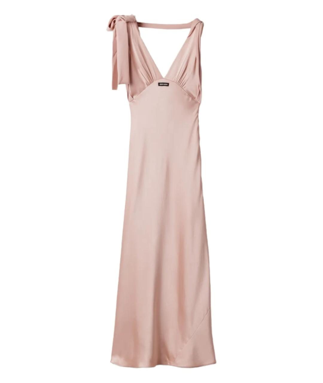 MIU MIU Розовое ацетатное коктейльное платье, фото 1