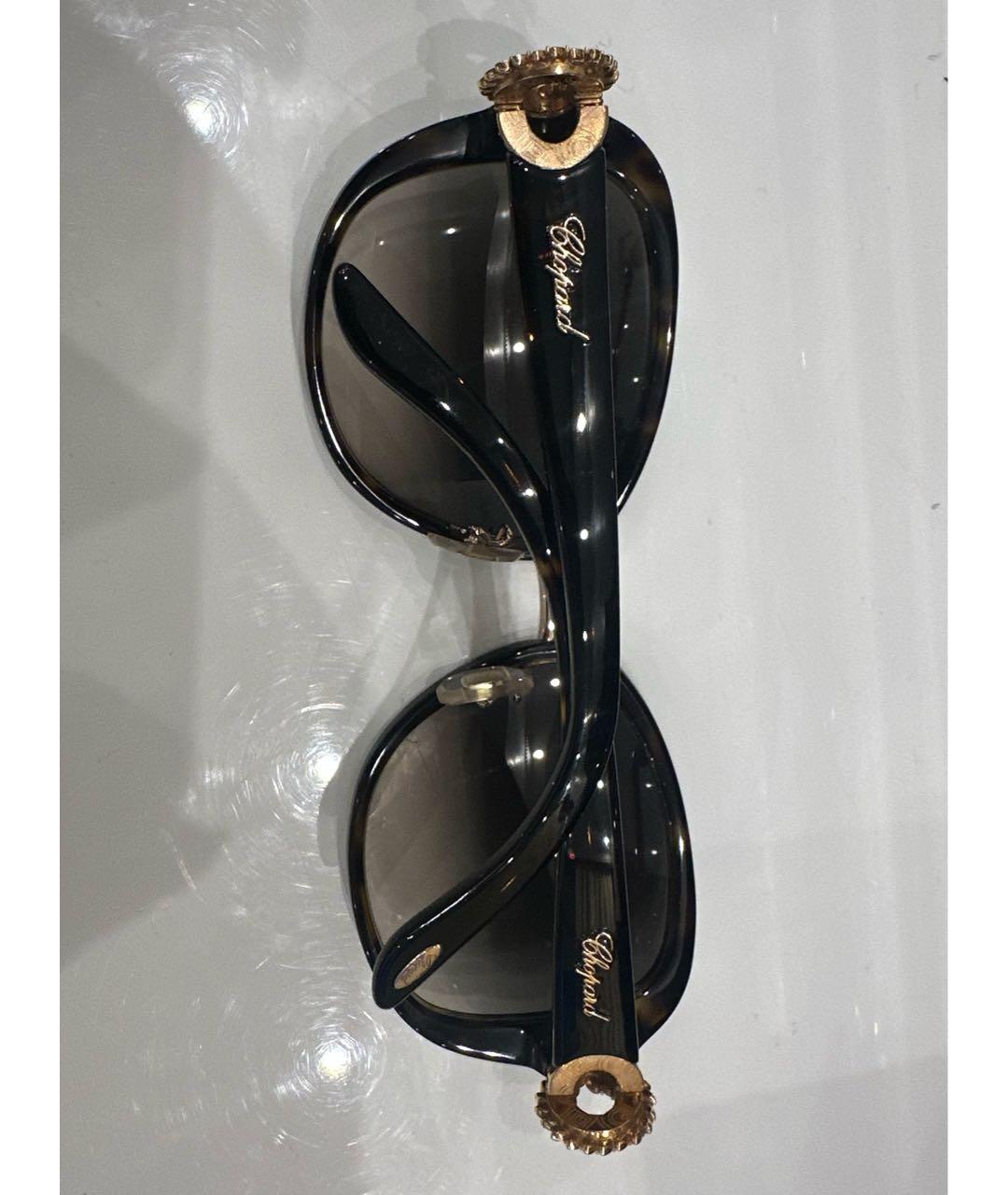 CHOPARD Коричневые пластиковые солнцезащитные очки, фото 2