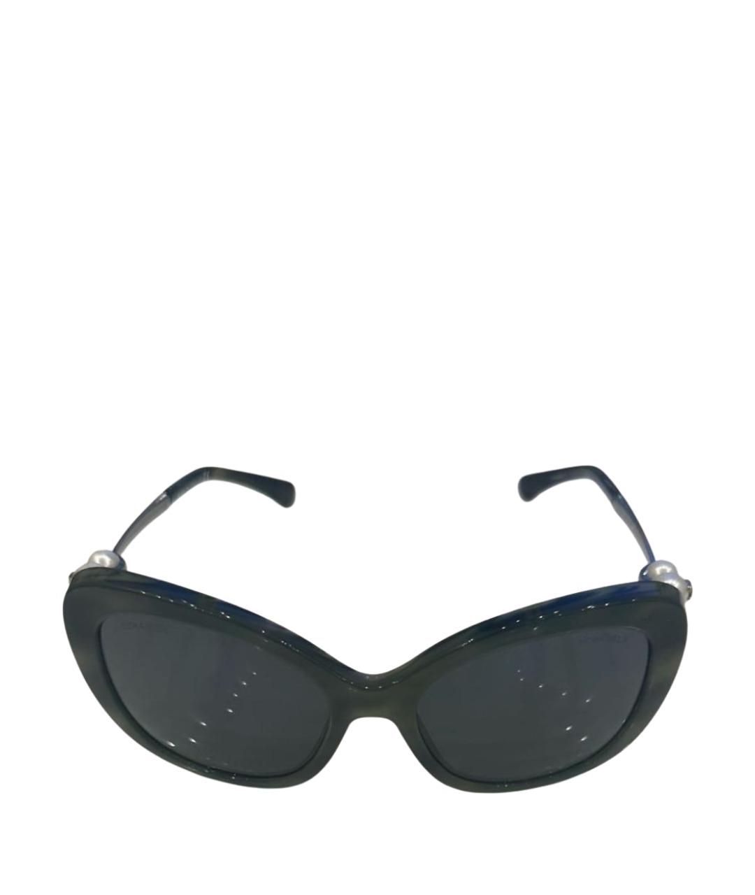 CHANEL Черные пластиковые солнцезащитные очки, фото 1