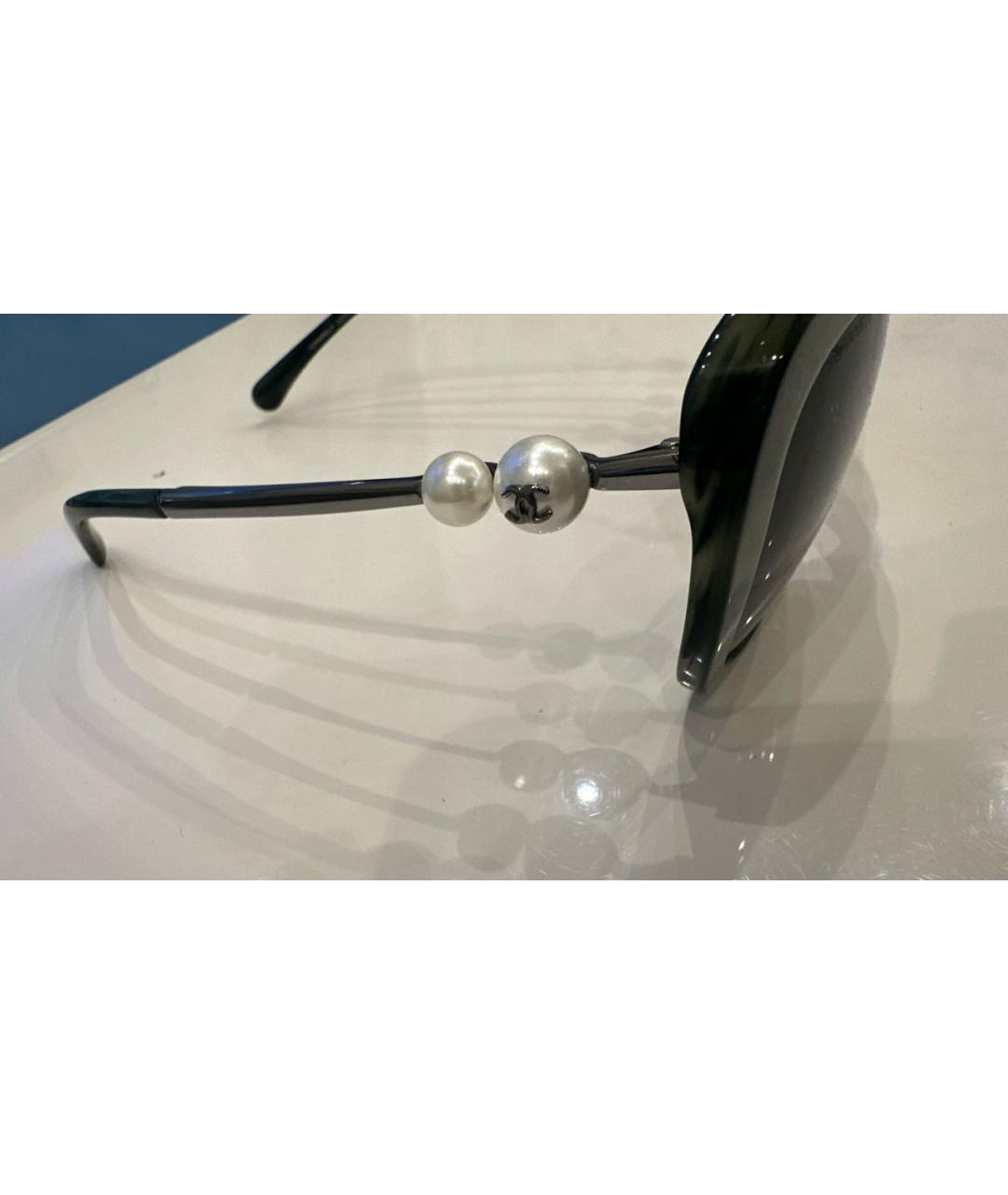 CHANEL Черные пластиковые солнцезащитные очки, фото 4