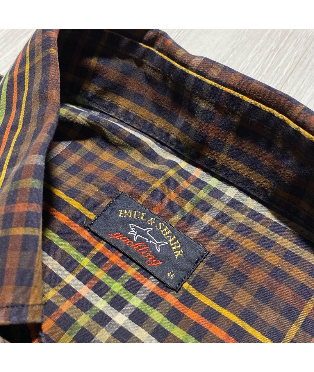 PAUL & SHARK Коричневая хлопковая кэжуал рубашка, фото 3