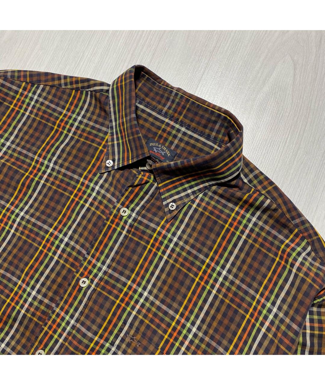 PAUL & SHARK Коричневая хлопковая кэжуал рубашка, фото 2