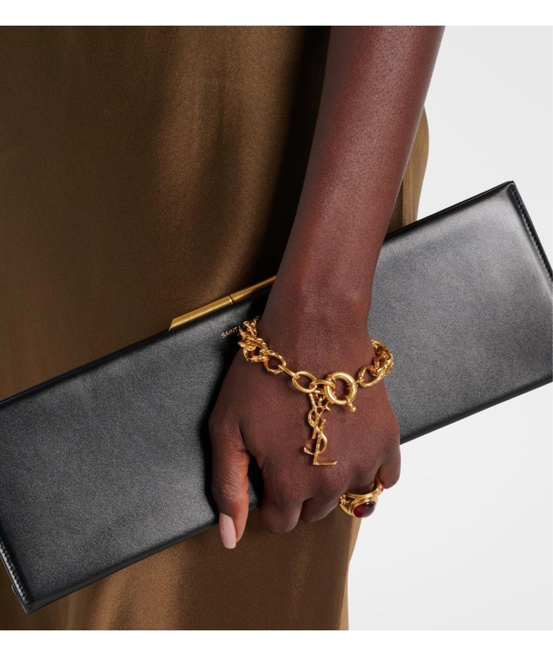 SAINT LAURENT Золотой латунный браслет, фото 8