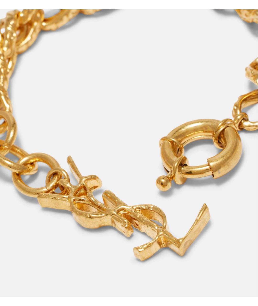 SAINT LAURENT Золотой латунный браслет, фото 2