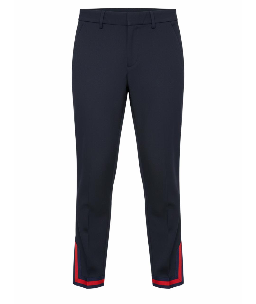 GUCCI Темно-синие вискозные брюки узкие, фото 1