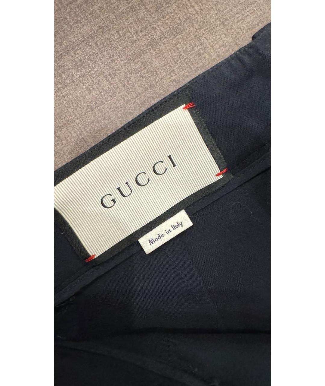 GUCCI Темно-синие вискозные брюки узкие, фото 4