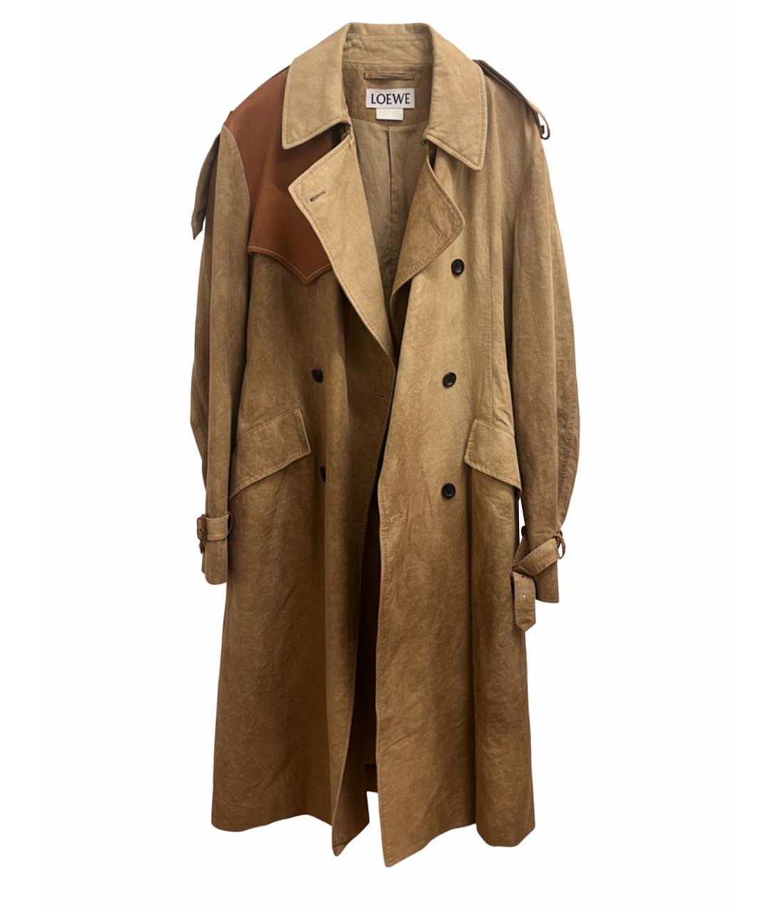 LOEWE Бежевый хлопковый тренч / плащ, фото 1