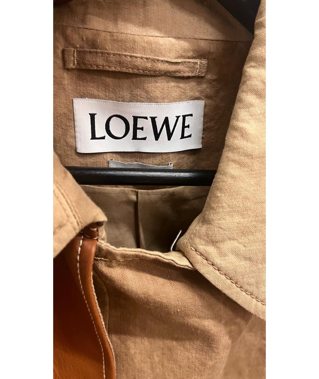 LOEWE Бежевый хлопковый тренч / плащ, фото 3