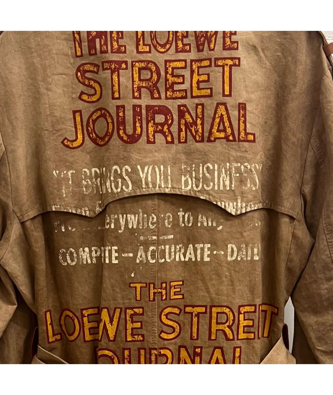 LOEWE Бежевый хлопковый тренч / плащ, фото 8